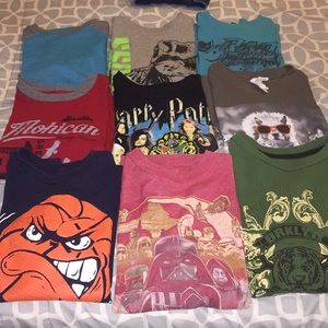 Lot of  9 boys t-shirts!! Multiple brands
